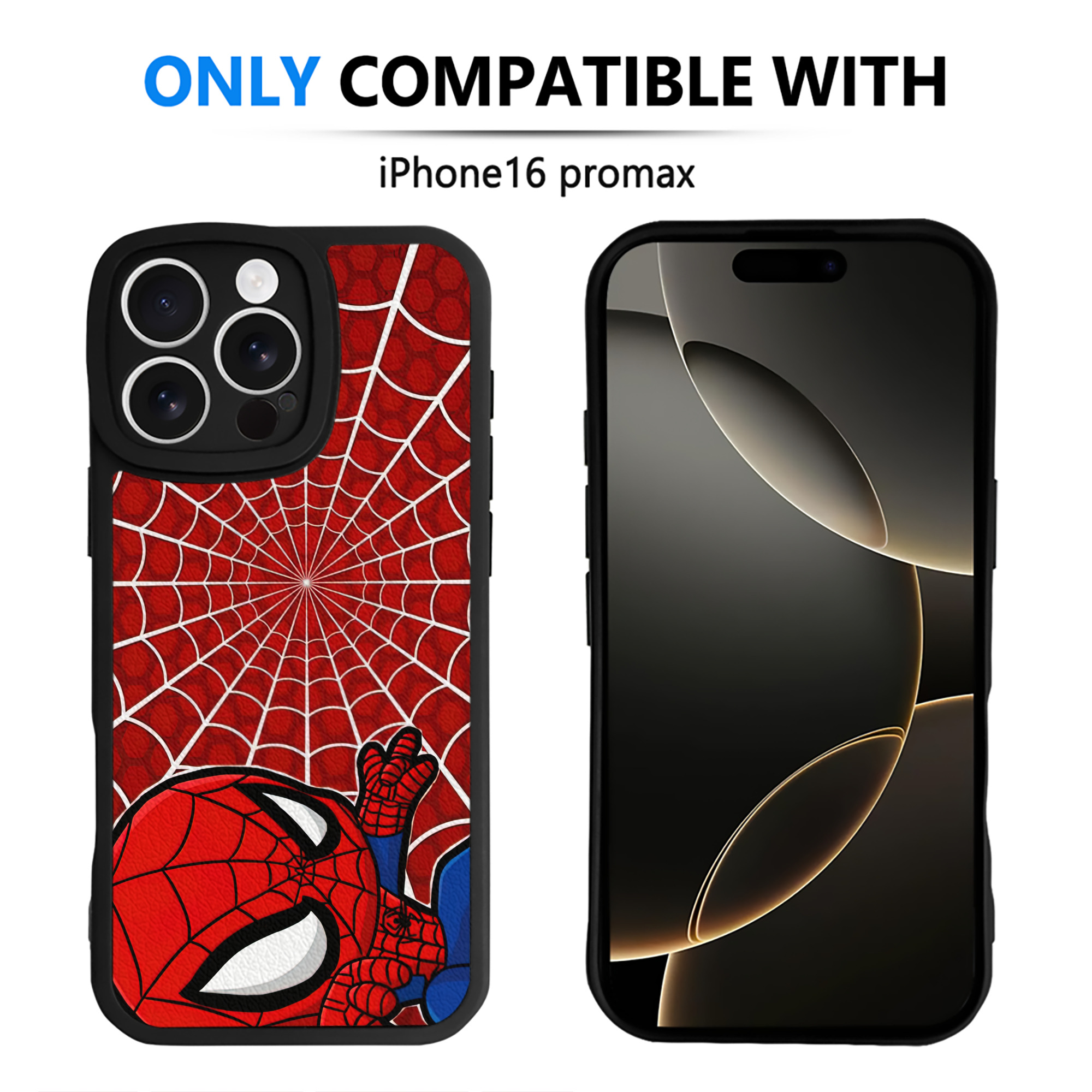 （画像用） Spider Man スパイダーマン 【iPhone 16シリーズ対応】シリコンスマホケース（レザー調） 材質：シリコン